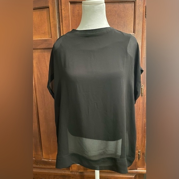 Zara Tops - ZARA - short sleeve sheer overlay top